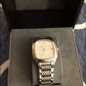 David Yurman Men’s Thoroughbred 301-LST new Silver with Saphire Blue Dial